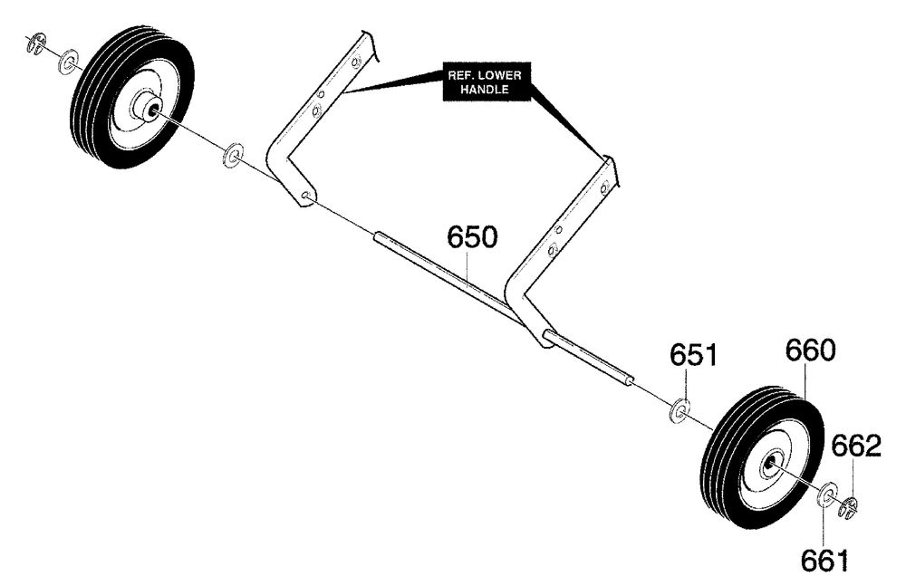 Wheels Diagram and Parts List for 620301X4NA 2002 Briggs and Stratton Snow Blower